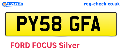 PY58GFA are the vehicle registration plates.