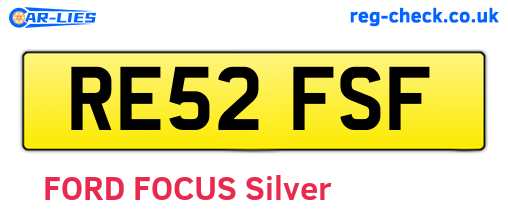 RE52FSF are the vehicle registration plates.