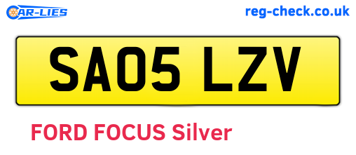 SA05LZV are the vehicle registration plates.