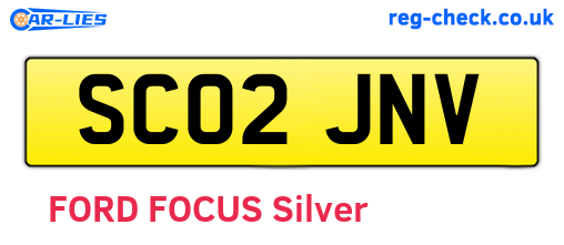SC02JNV are the vehicle registration plates.