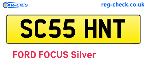 SC55HNT are the vehicle registration plates.