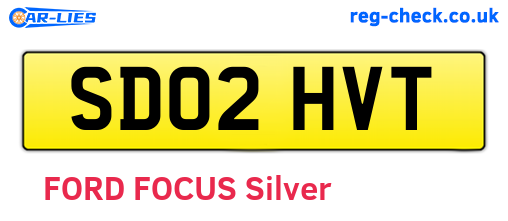 SD02HVT are the vehicle registration plates.