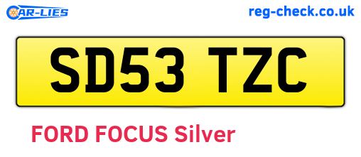 SD53TZC are the vehicle registration plates.
