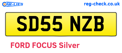 SD55NZB are the vehicle registration plates.