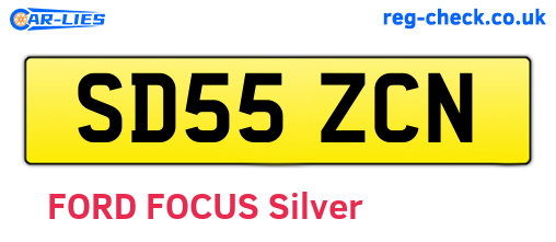 SD55ZCN are the vehicle registration plates.