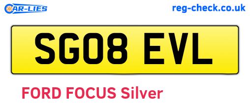 SG08EVL are the vehicle registration plates.