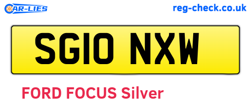 SG10NXW are the vehicle registration plates.