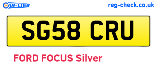 SG58CRU are the vehicle registration plates.