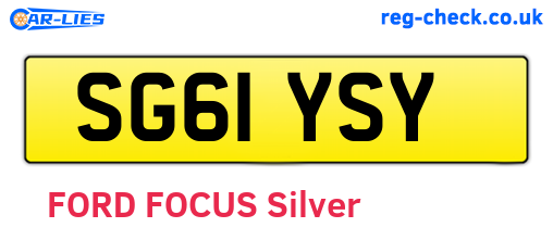 SG61YSY are the vehicle registration plates.