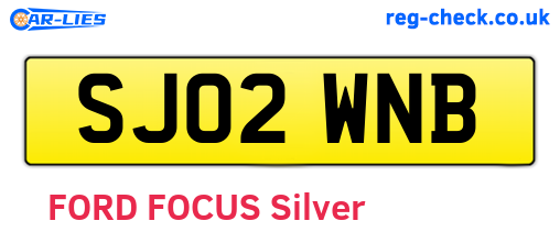 SJ02WNB are the vehicle registration plates.