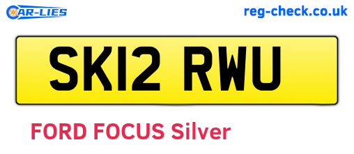 SK12RWU are the vehicle registration plates.