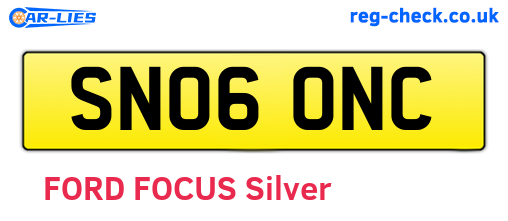 SN06ONC are the vehicle registration plates.