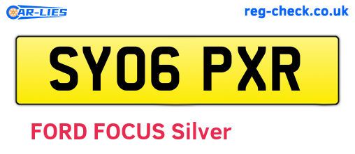 SY06PXR are the vehicle registration plates.