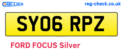 SY06RPZ are the vehicle registration plates.