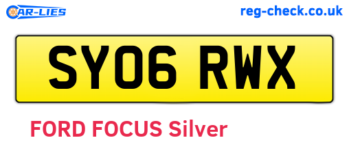 SY06RWX are the vehicle registration plates.