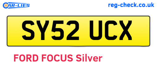 SY52UCX are the vehicle registration plates.
