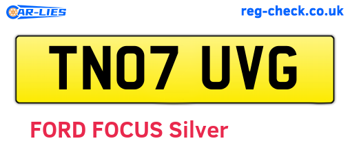 TN07UVG are the vehicle registration plates.