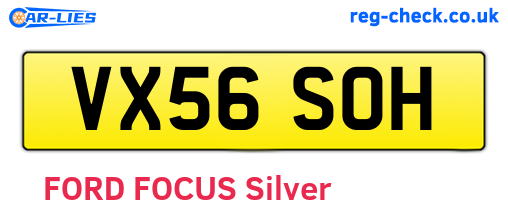 VX56SOH are the vehicle registration plates.