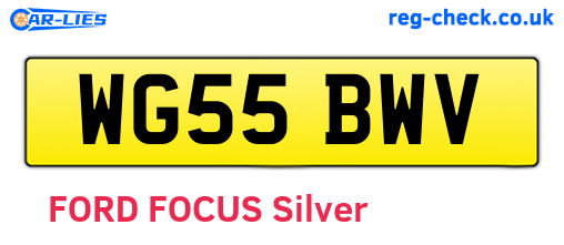 WG55BWV are the vehicle registration plates.