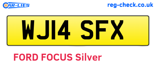 WJ14SFX are the vehicle registration plates.
