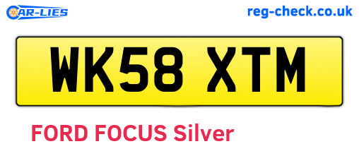 WK58XTM are the vehicle registration plates.