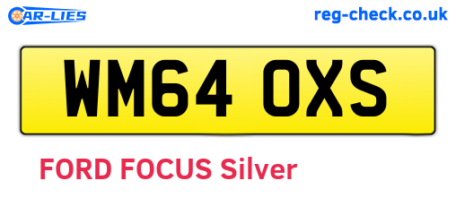 WM64OXS are the vehicle registration plates.