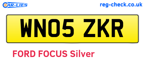 WN05ZKR are the vehicle registration plates.