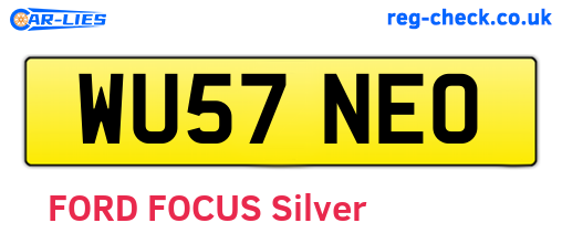 WU57NEO are the vehicle registration plates.