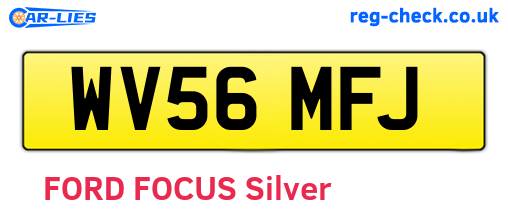 WV56MFJ are the vehicle registration plates.