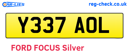 Y337AOL are the vehicle registration plates.