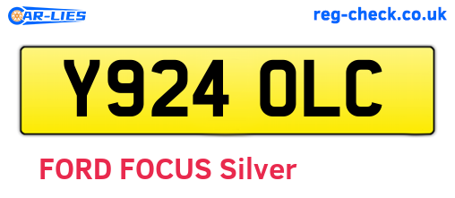 Y924OLC are the vehicle registration plates.