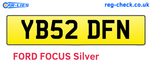 YB52DFN are the vehicle registration plates.