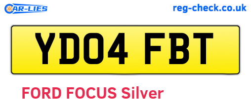 YD04FBT are the vehicle registration plates.