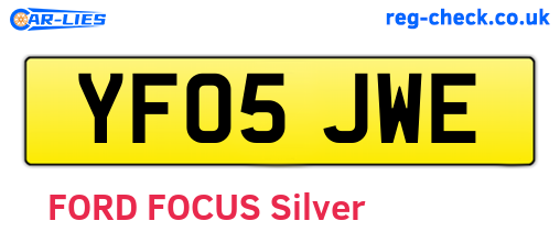 YF05JWE are the vehicle registration plates.
