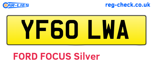 YF60LWA are the vehicle registration plates.