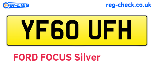 YF60UFH are the vehicle registration plates.