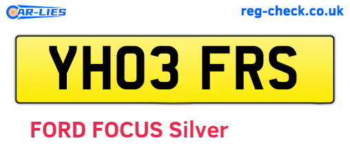 YH03FRS are the vehicle registration plates.