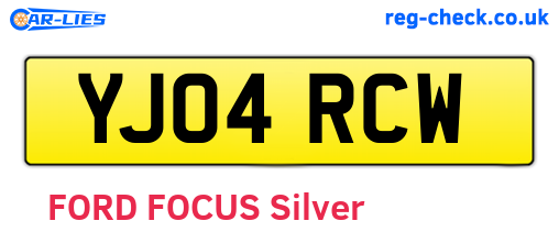 YJ04RCW are the vehicle registration plates.