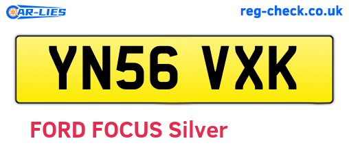 YN56VXK are the vehicle registration plates.