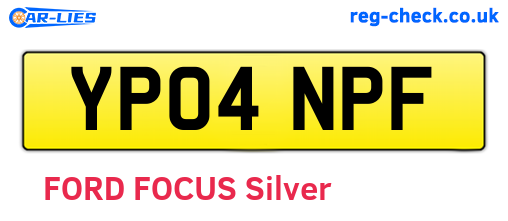 YP04NPF are the vehicle registration plates.