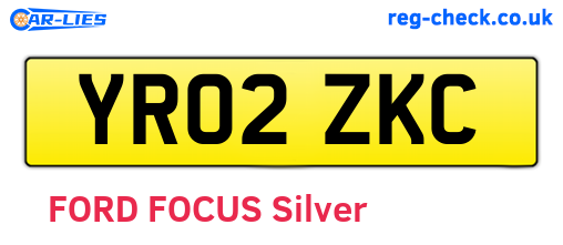 YR02ZKC are the vehicle registration plates.