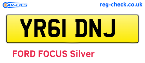 YR61DNJ are the vehicle registration plates.