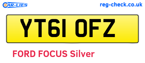 YT61OFZ are the vehicle registration plates.