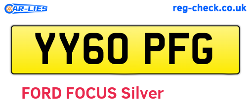 YY60PFG are the vehicle registration plates.