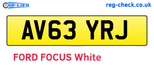 AV63YRJ are the vehicle registration plates.