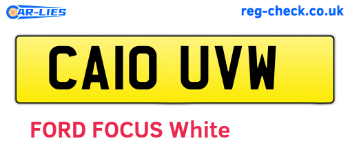 CA10UVW are the vehicle registration plates.