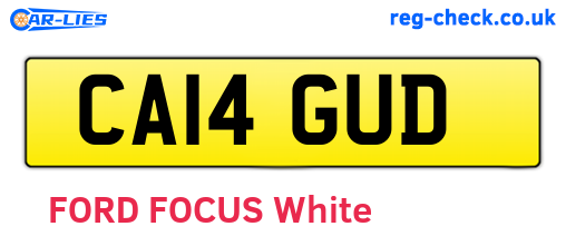 CA14GUD are the vehicle registration plates.