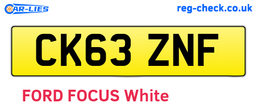 CK63ZNF are the vehicle registration plates.