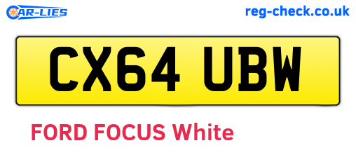 CX64UBW are the vehicle registration plates.