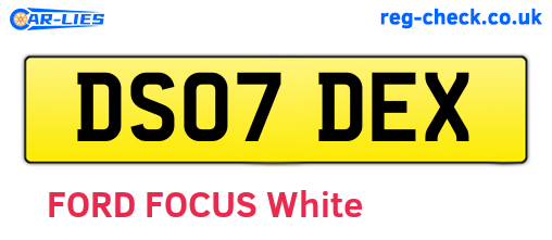 DS07DEX are the vehicle registration plates.